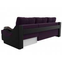 Угловой диван Меркурий (велюр фиолетовый чёрный)  - Изображение 4